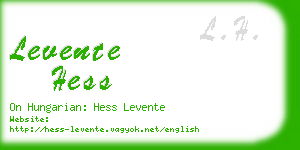 levente hess business card